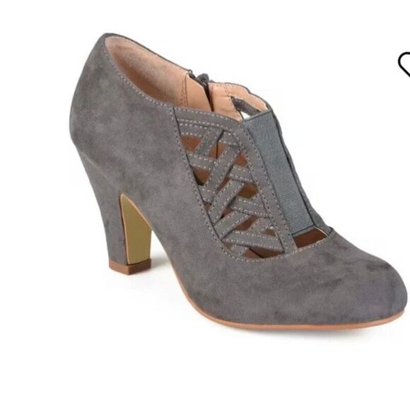 Journee Collection Women's Piper Cagey Upper Round Toe Dress Booties - Grey, 9M - Picture 1 of 4